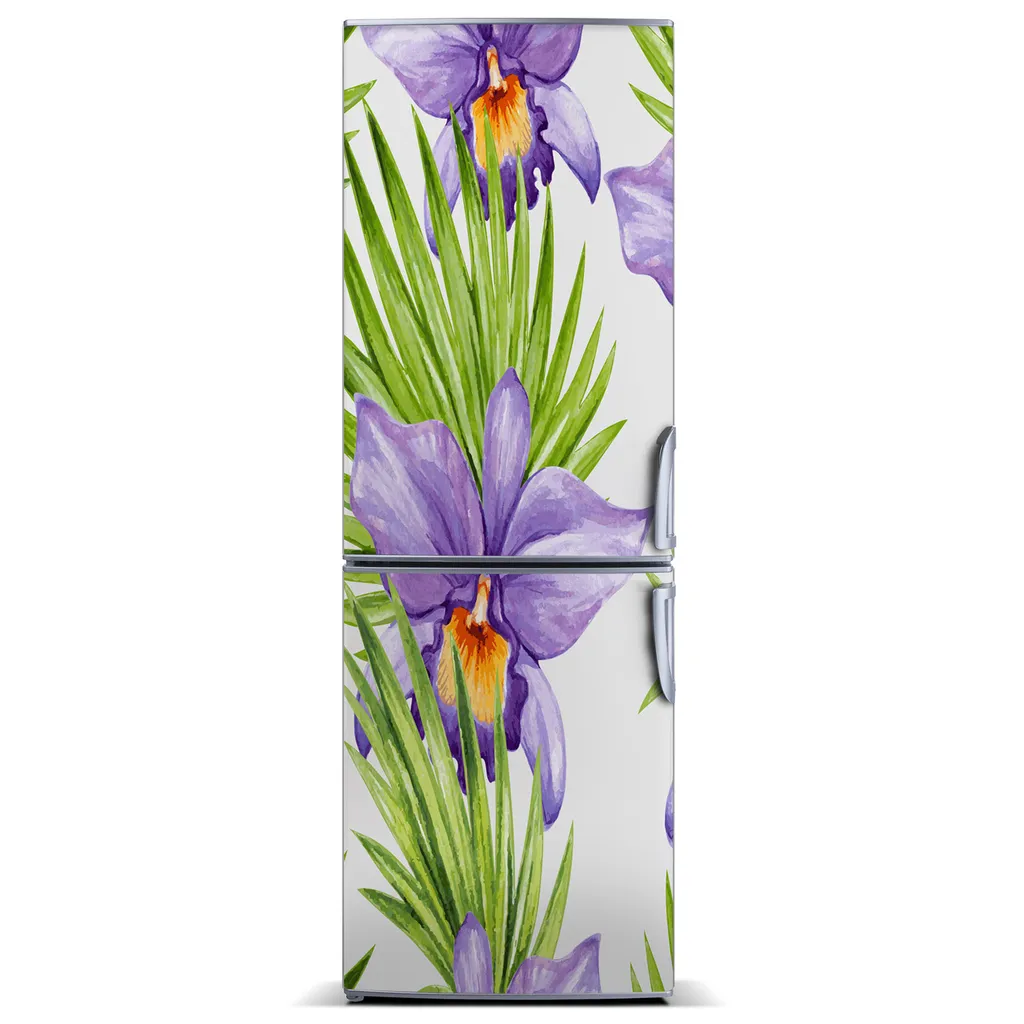 Tulup Kühlschrankdekoration - Magnetmatte - 70 cm x 190 cm - Magnet auf dem Kühlschrank - Orchid Und Palmen
